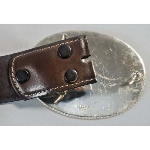 Alpaca Mexico Belt Bucle Nocona Leather Western Native Belt Men's Size 40 - Picture 3 of 12